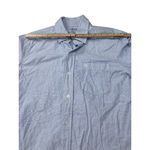 Chaps Coastland Wash Oxford Womens Blue Striped Button-Down Shirt Size S 100% Co - Picture 8 of 11